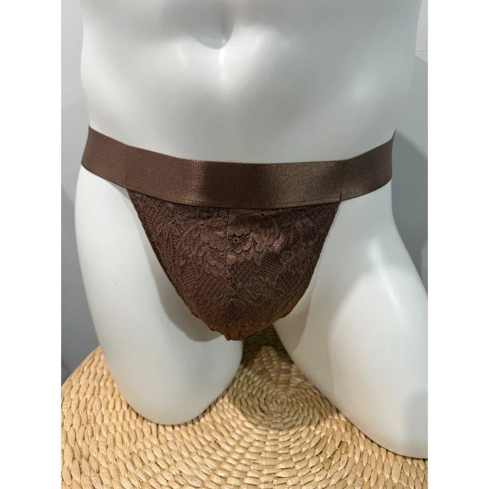 Cosabella Never Say Never Lace Men's Jock Strap DUE Taupe Size S New